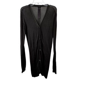Rick Owens Anthem SS/11 Long Gray Black Cardigan size S Thin Lightweight